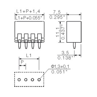 Штекерный соединитель печат SL 3.50/03/180G 4.5SN OR BX