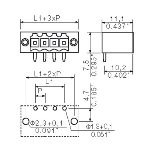 Штекерный соединитель печат SL 3.50/02/90F 4.5 SN BK BX