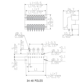 Штекерный соединитель печат SLD 3.50/44/90F 3.2SN OR BX