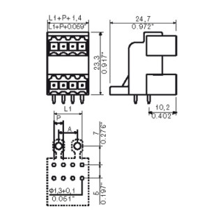 Штекерный соединитель печат SLD 3.50/06/90G 4.5SN BK BX