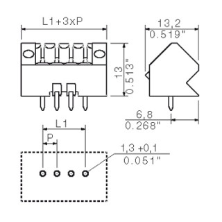 Штекерный соединитель печат SL 3.50/06/135F 3.2SN OR BX
