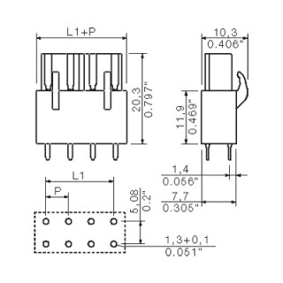 Штекерный соединитель печат BLL 5.08/03/180 4.5 SN BK BX