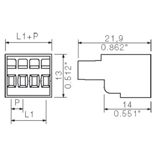 Штекерный соединитель печат BLZF 3.50/08/180 SN OR BX