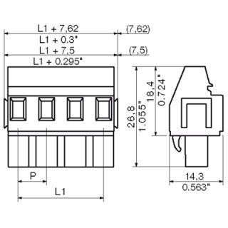 Штекерный соединитель печат BLZ 7.50/10/270B SN OR BX