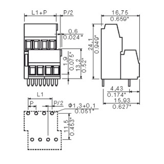 Клемма печатной платы LM2N 3.50/42/90 3.2SN OR BX