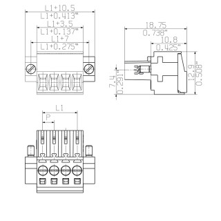 Штекерный соединитель печат BL 3.50/16/180F SN OR BX PRT