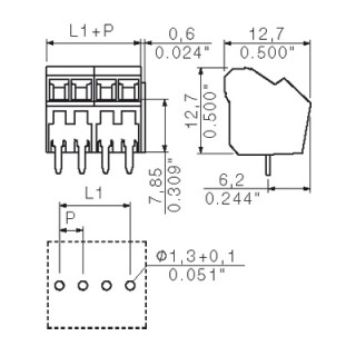 Клемма печатной платы LM 3.50/02/135 3.2SN OR BX