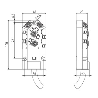 Passive Sensor-Actuator-Int SAI-4-F 4P M8 PUR 10M