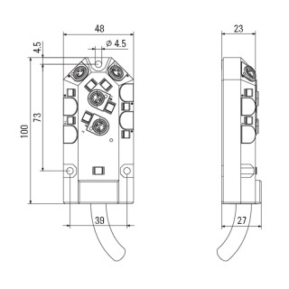 Passive Sensor-Actuator-Int SAI-4-F 3P M8 PUR 5M