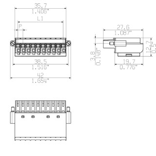 Штекерный соединитель печат BL-I/O 3.50/10F PNP LED SN BK BX