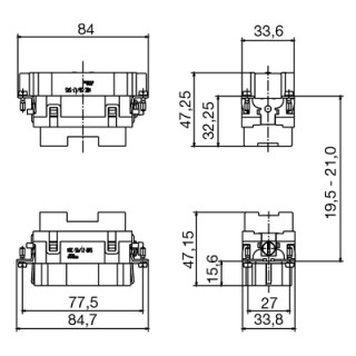 Компон. соединит. разъемов HDC S6 12 BAS