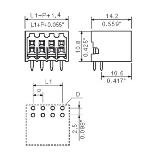 Штекерный соединитель печат S2L-SMT 3.50/18/90G 3.2SN BK BX