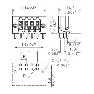Штекерный соединитель печат S2L-SMT 3.50/10/90LF 3.2SN BK BX
