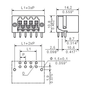 Штекерный соединитель печат S2L-SMT 3.50/08/90LF 3.2SN BK RL