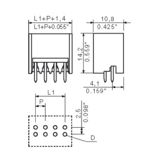 Штекерный соединитель печат S2L-SMT 3.50/06/180G 3.5SN BK RL