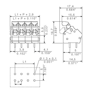 Клемма печатной платы LMZFL 5/2/135 3.5GR