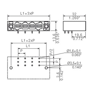 Штекерный соединитель печат SU 10.16HP/03/90F 3.5AG BK BX