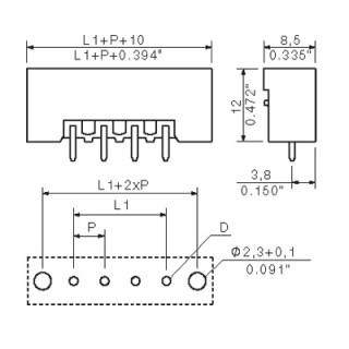 Штекерный соединитель печат SL-SMT 5.08HC/16/180F 3.2SN BK BX