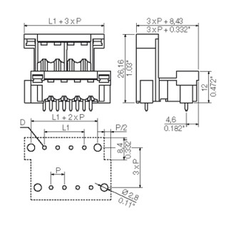 Штекерный соединитель печат SLDV-THR 5.08/14/180F 3.2SN BK BX