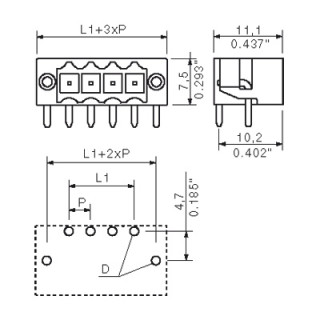 Штекерный соединитель печат SL-SMT 3.50/03/90LF 3.2SN BK BX