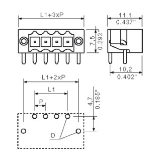 Штекерный соединитель печат SL-SMT 3.50/05/90LF 3.2SN BK BX