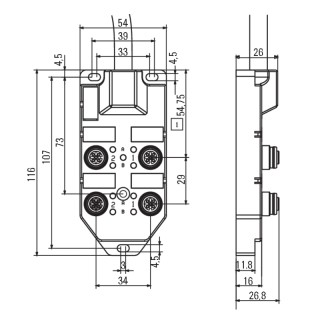 Passive Sensor-Actuator-Int SAI-4-F 5P FC 10M