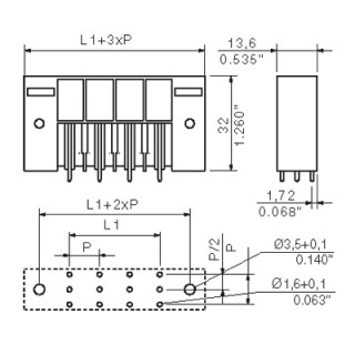 Штекерный соединитель печат SU 10.16HP/02/180SF 3.5AG BK BX