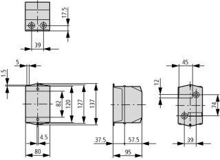 Изолированный корпус, ДхШхВ = 137x80x95 мм , с рейкой