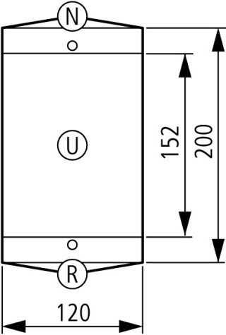 Изолированный корпус, ДхШхВ = 222x120x125 мм , с рейкой