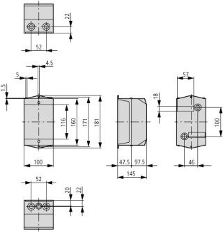 Изолированный корпус, ДхШхВ = 181x100x100 мм , + монтажная плата