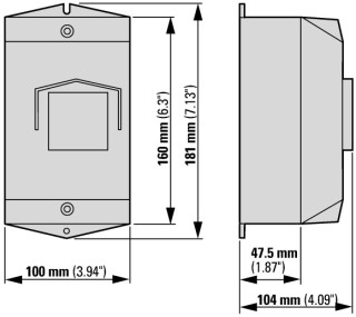 Изолированный корпус, ВхШхГ = 181x100x100 мм , для PKZM0 , IP40