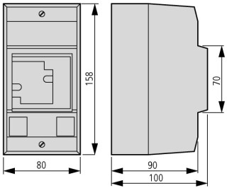 Изолированный корпус, ВхШхГ = 158x80x100 мм , для PKZM0