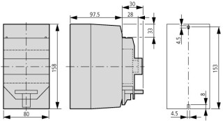 Изолированный корпус, ВхШхГ = 158x80x100 мм , для PKZM0