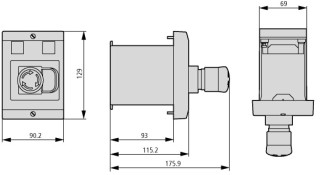 Изолированный корпус, + кнопка аварийного останова, встраиваемый монтаж, для PKZM01