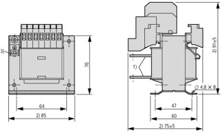 Однофазный трансформатор , 100 ВА , 400/ 230 В