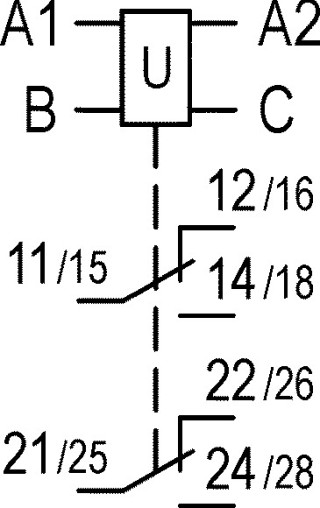 Реле напряжения, 24 - 240 V AC, 50/60 Hz, 24 - 240 V DC