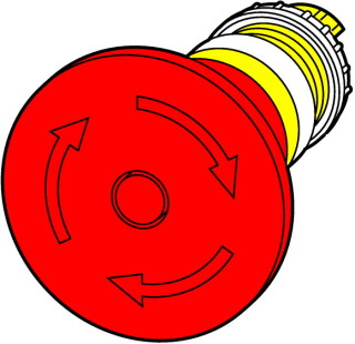 Кнопка аварийной остановки, 45мм, отмена поворотом