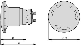 Кнопка аварийной остановки, D = 60мм, отмена поворотом