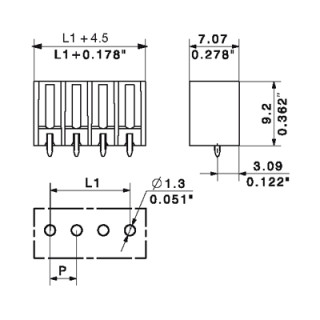 Штекерный соединитель печат SC-SMT 3.81/05/180G 3.2SN BK BX