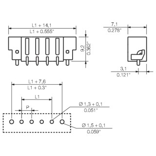 Штекерный соединитель печат SC-SMT 3.81/07/180LF 3.2SN BK BX