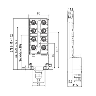 Концентратор сигналов, пасс SAI-6-M 3P IDC Ex ia