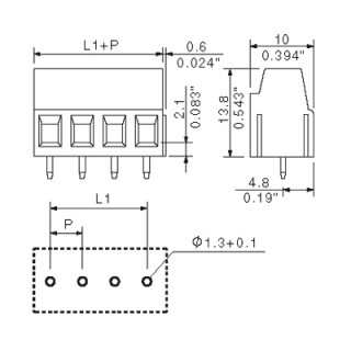 Клемма печатной платы LM 5.00/02/90 3.5SN GY BX