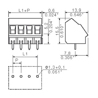 Клемма печатной платы LM 5.00/08/135 3.5SN GY BX