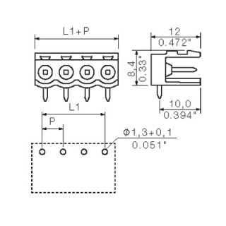 Штекерный соединитель печат SL 5.00/03/90 3.2SN BK BX