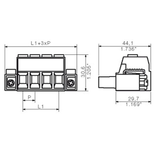 Штекерный соединитель печат BUZ 10.16HP/04/180SF AG BK BX