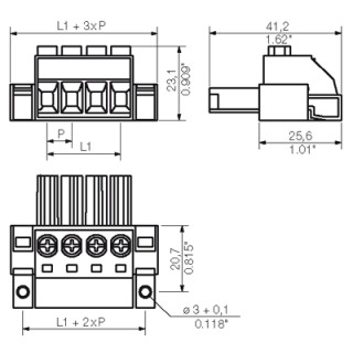 Штекерный соединитель печат BVZ 7.62HP/03/180SFC SN BK BX