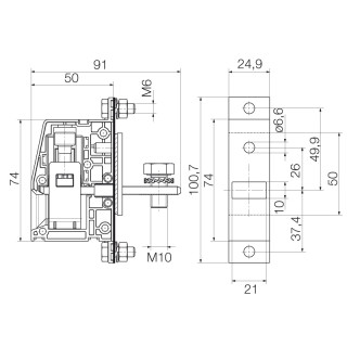 Проходная клемма WGK 95F VP/Z GY BX