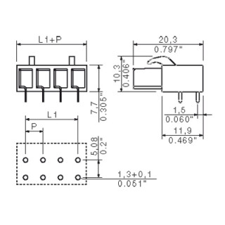 Штекерный соединитель печат BLL 5.08/04/90 3.2 SN BK BX