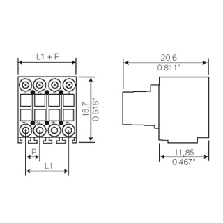 Штекерный соединитель печат B2L 3.50/10/180QV5 SN BK BX