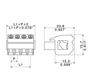 Штекерный соединитель печат BLZP 5.08HC/04/225B SN OR BX